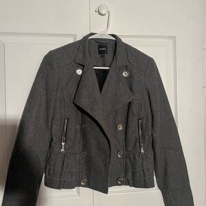 Express Women's Gray Double-Breasted Jacket